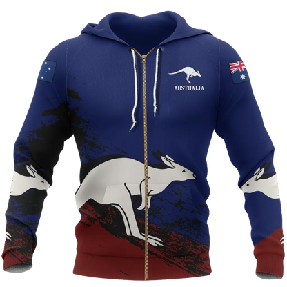 Australia Special Zip Hoodie Unisex Printed Zip Hoodie