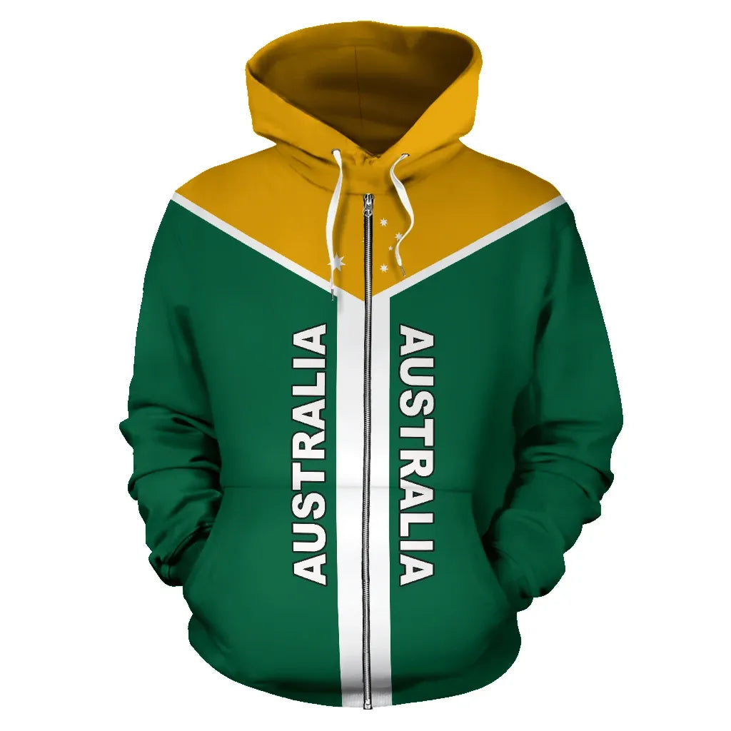 Australia Rising Zip Hoodie Unisex Printed Zip Hoodie