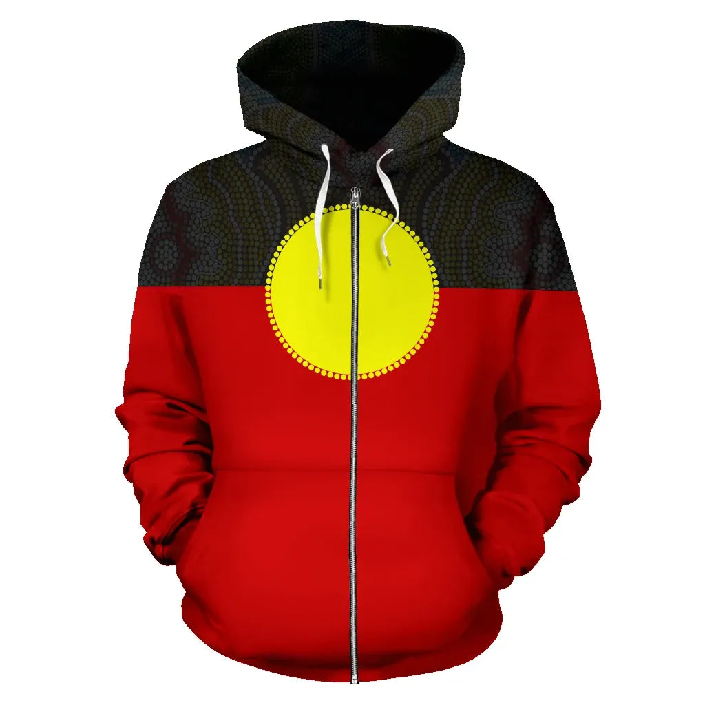 Australia Aboriginal Flag Zip Hoodie