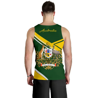 Australia Tank Top, Australia Coat Of Arms Victory Men