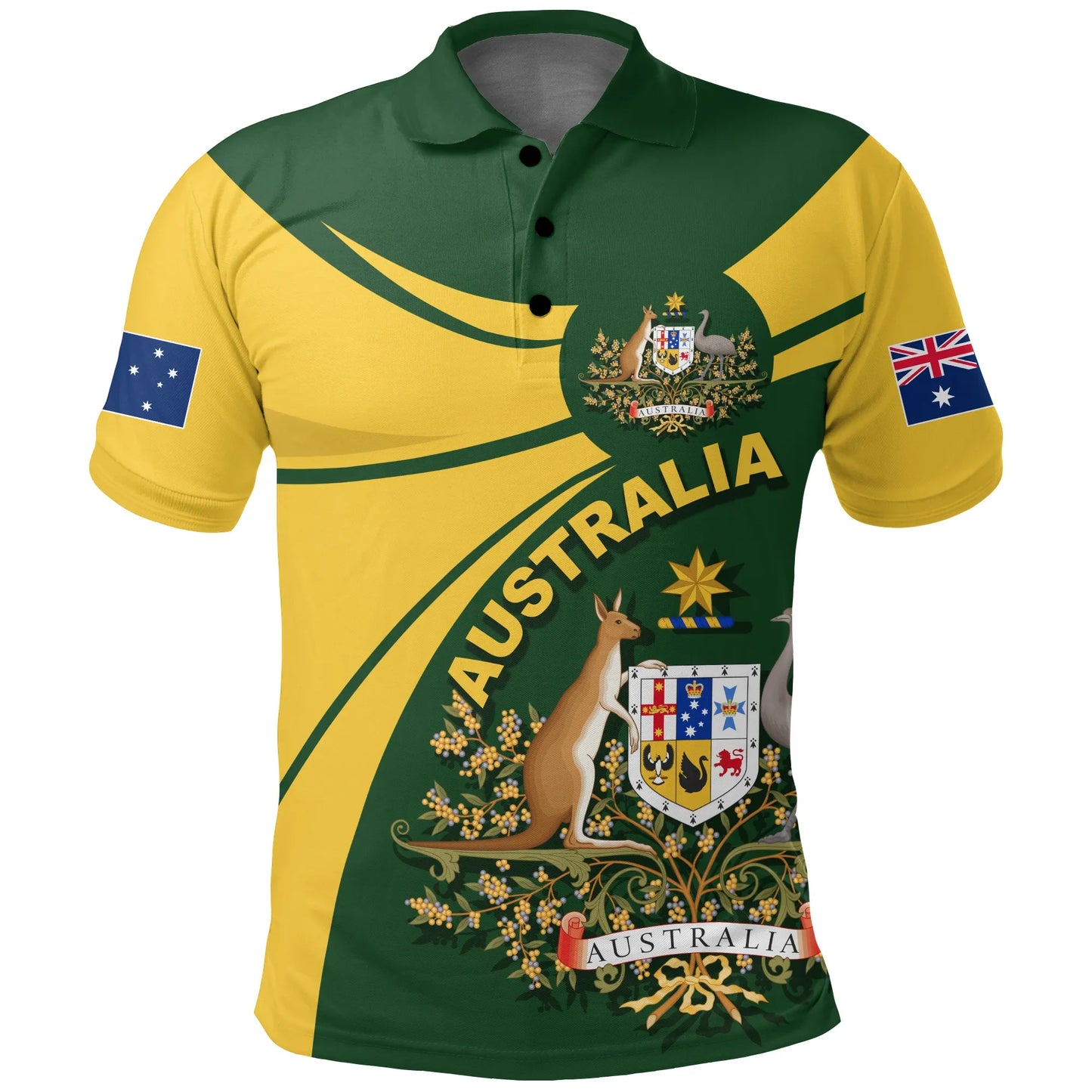 Australia Polo Shirt, Australia Round Coat Of Arms