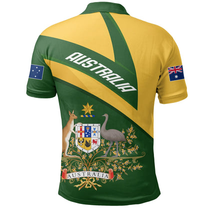 Australia Polo Shirt, Australia Coat Of Arms Active Sport
