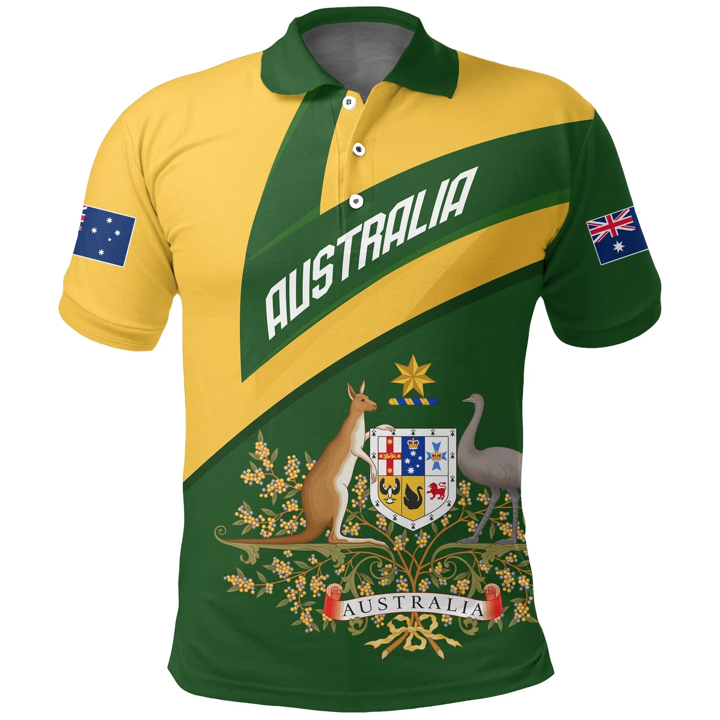 Australia Polo Shirt, Australia Coat Of Arms Active Sport