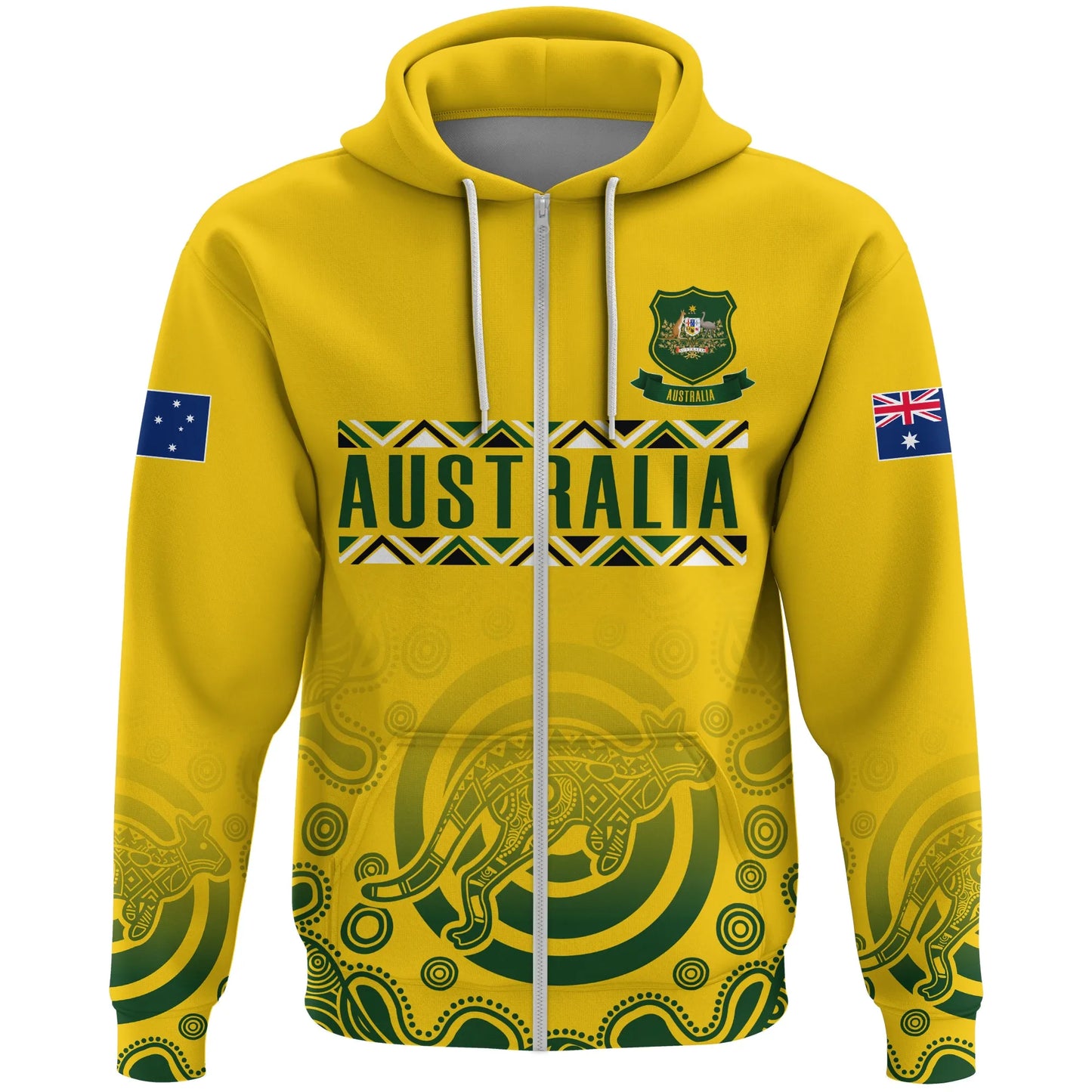 Australia Full Zip Hoodie, Australia Sport Rugby Indigenous Aboriginal