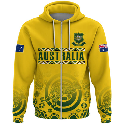 Australia Full Zip Hoodie, Australia Sport Rugby Indigenous Aboriginal