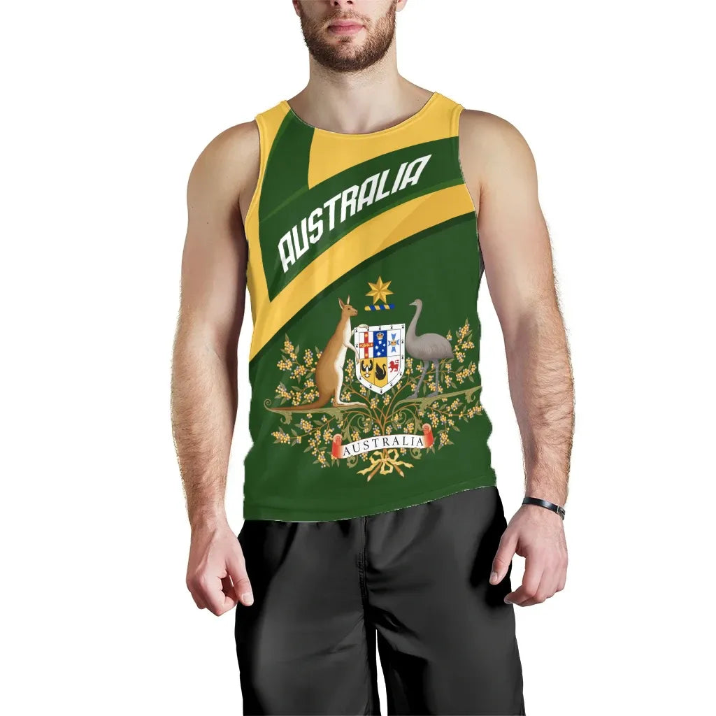 Australia Tank Top, Australia Coat Of Arms Active Sport