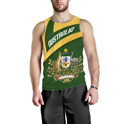 Australia Tank Top, Australia Coat Of Arms Active Sport
