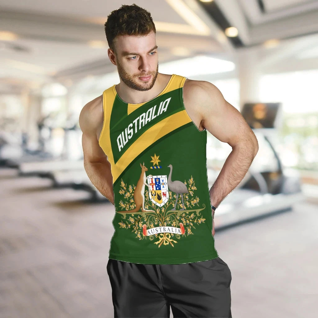 Australia Tank Top, Australia Coat Of Arms Active Sport