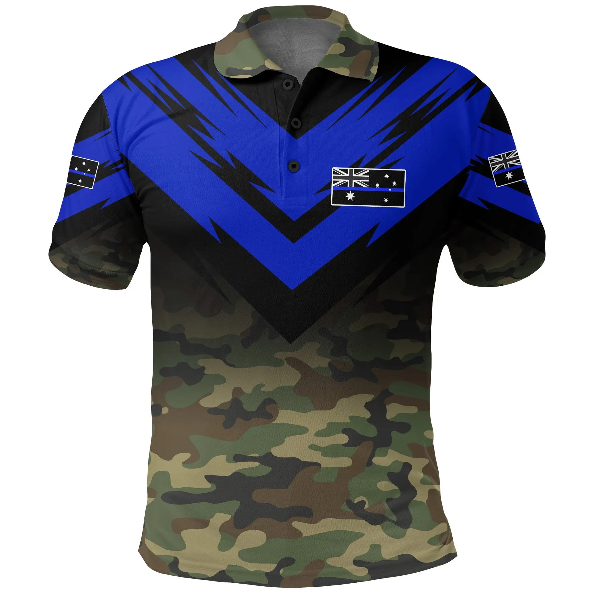 Australia Flag Polo Shirt Based Version Of The Thin Blue Line Symbol