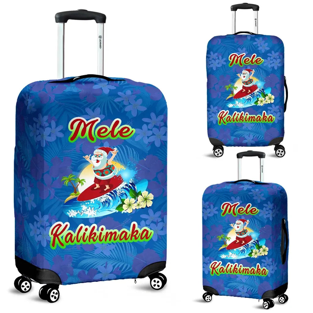 Hawaii Mele Kalikimaka Luggage Cover, Christmas Tropical Suitcase Covers