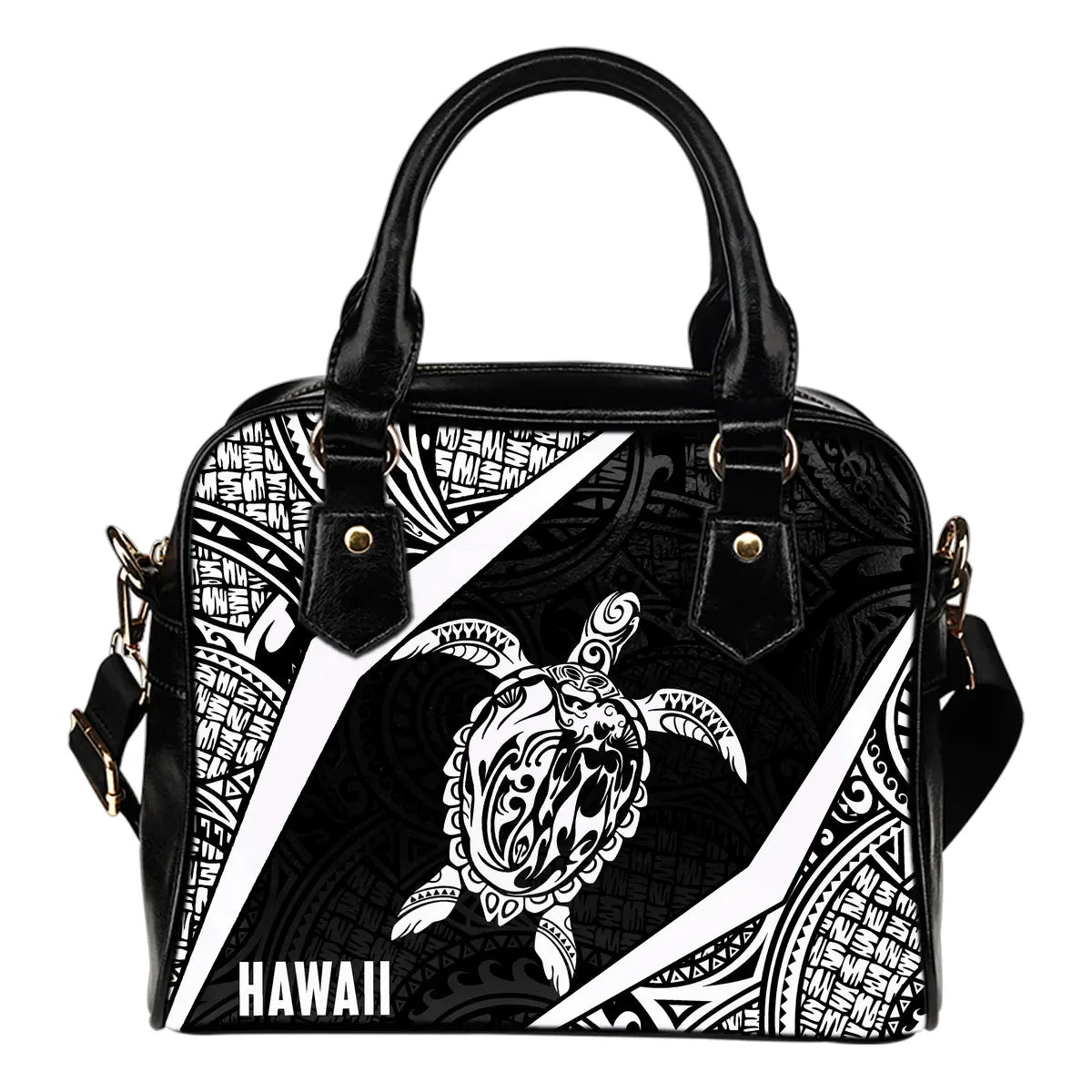 Hawaii Polynesian Shoulder Handbag Turtle White