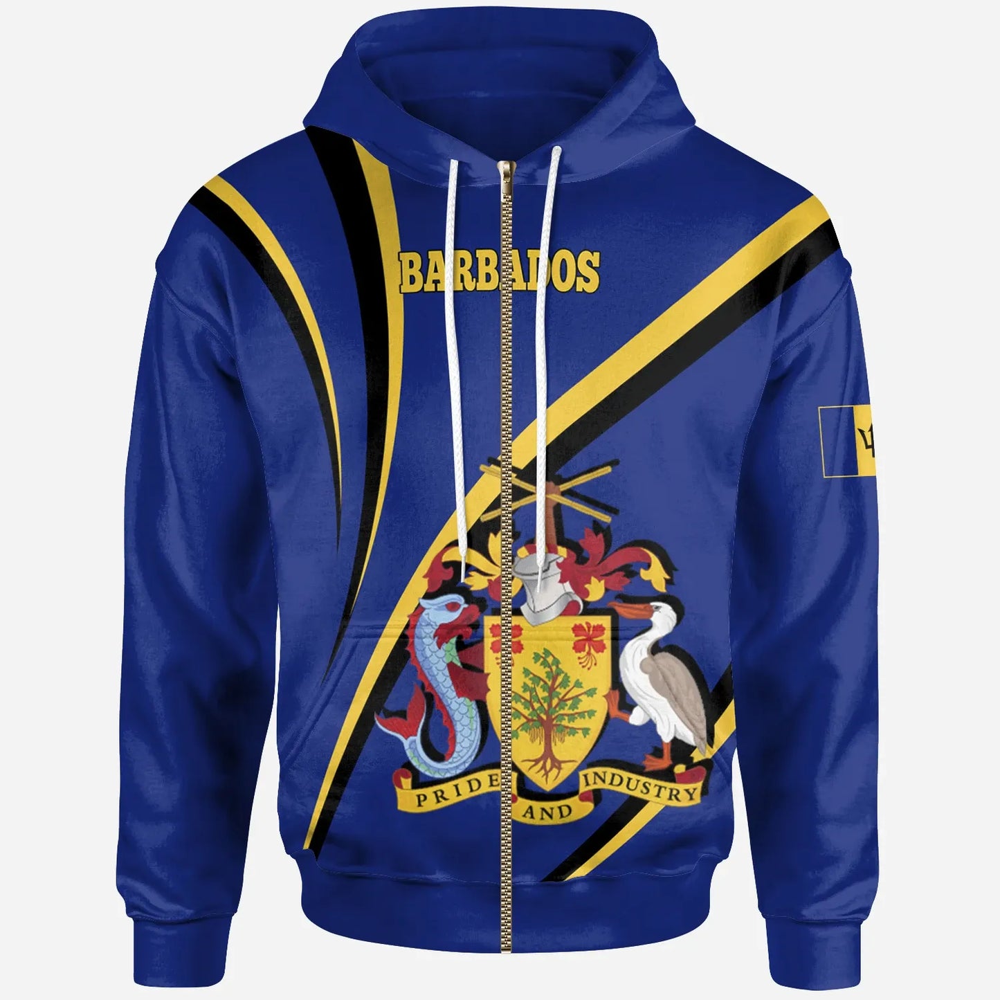 Barbados Zip Up Hoodie Proud To Be Barbadian