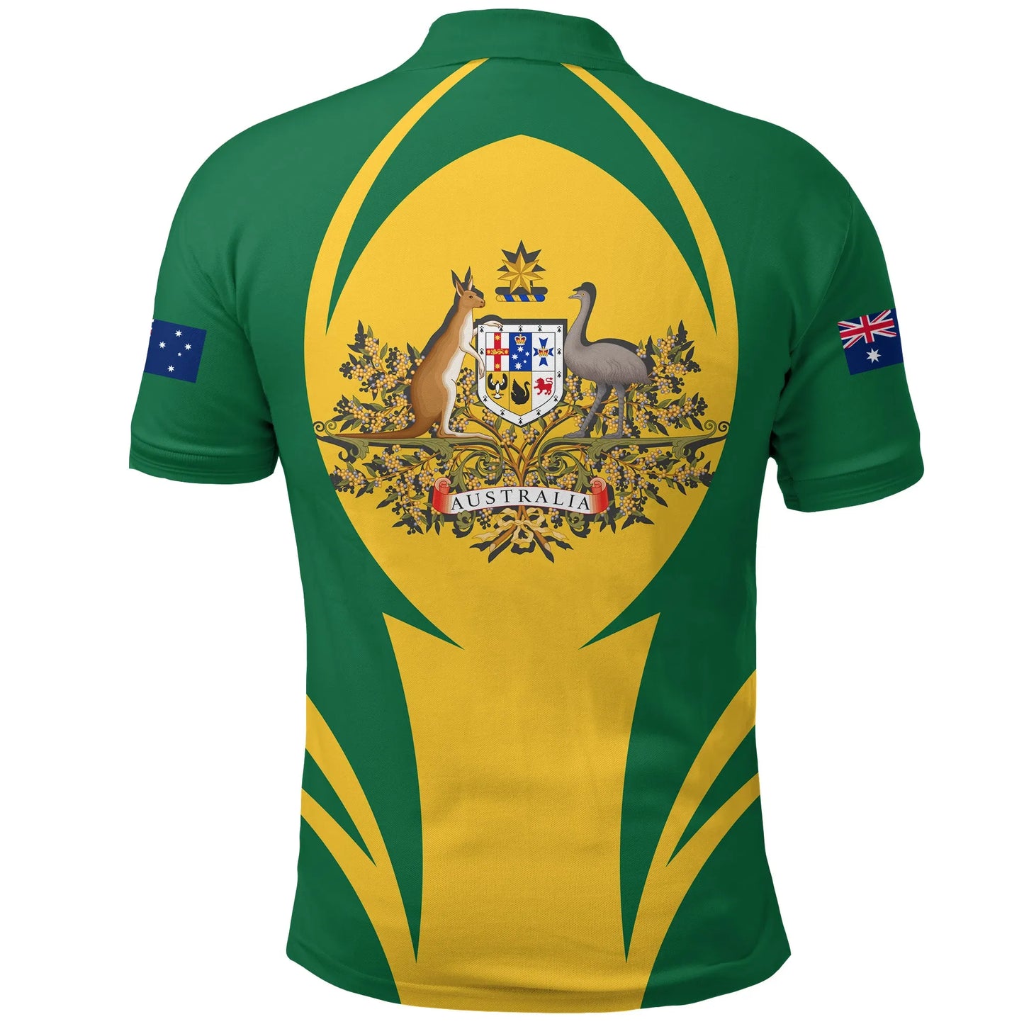 Australia Polo Shirt Action Flag Green