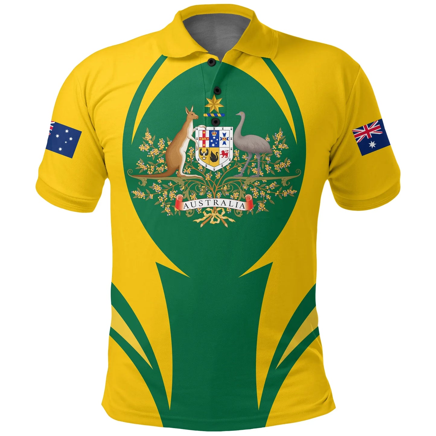 Australia Polo Shirt Action Flag Yellow