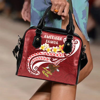 American Samoa Shoulder Handbag As Seal Polynesian Patterns Plumeria