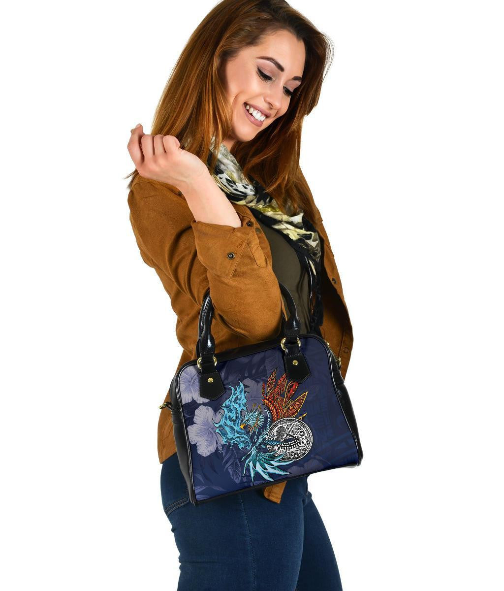 American Samoa Polynesian Shoulder Handbag Blue Polynesian Eagle