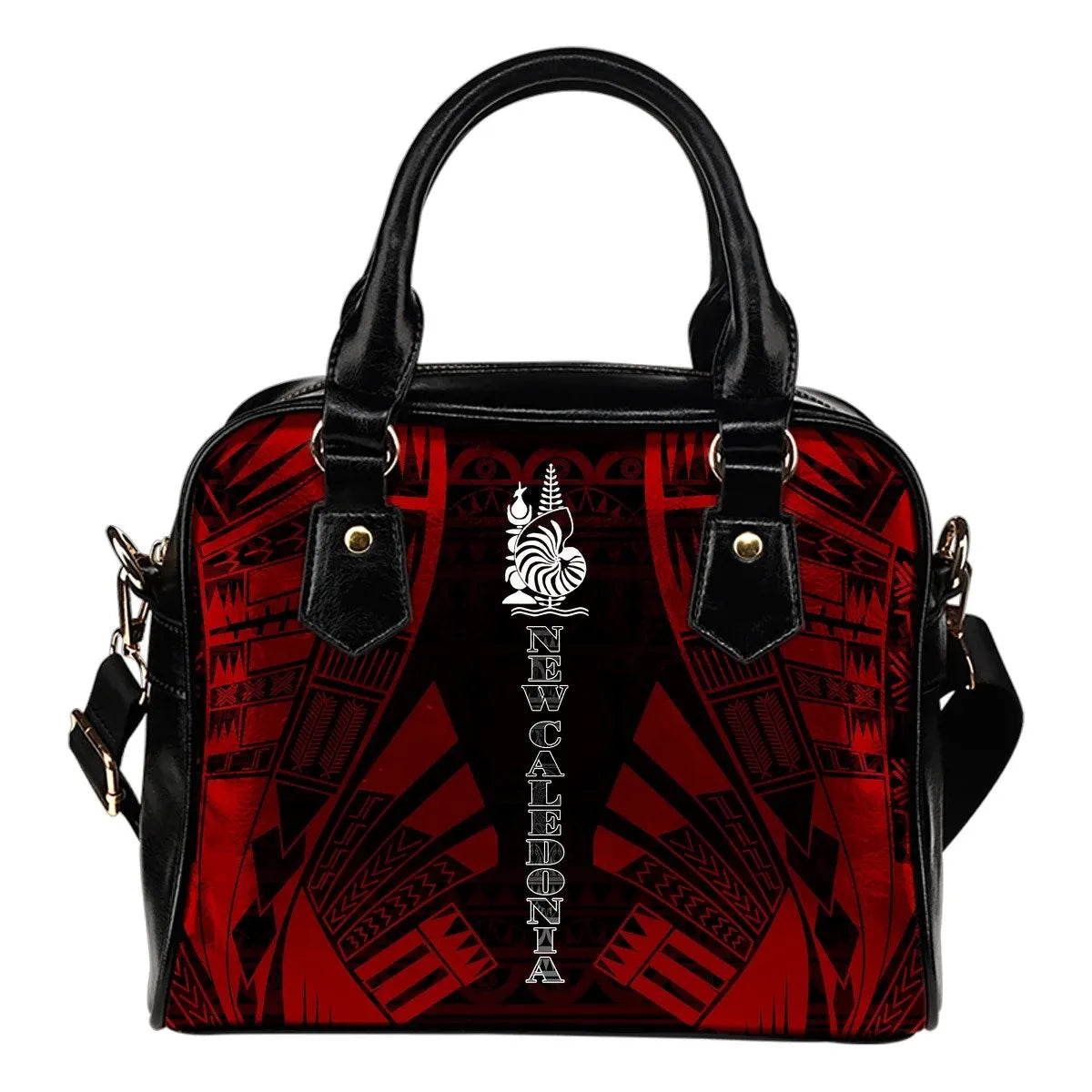New Caledonia Shoulder Handbag Polynesian Tattoo Red 0