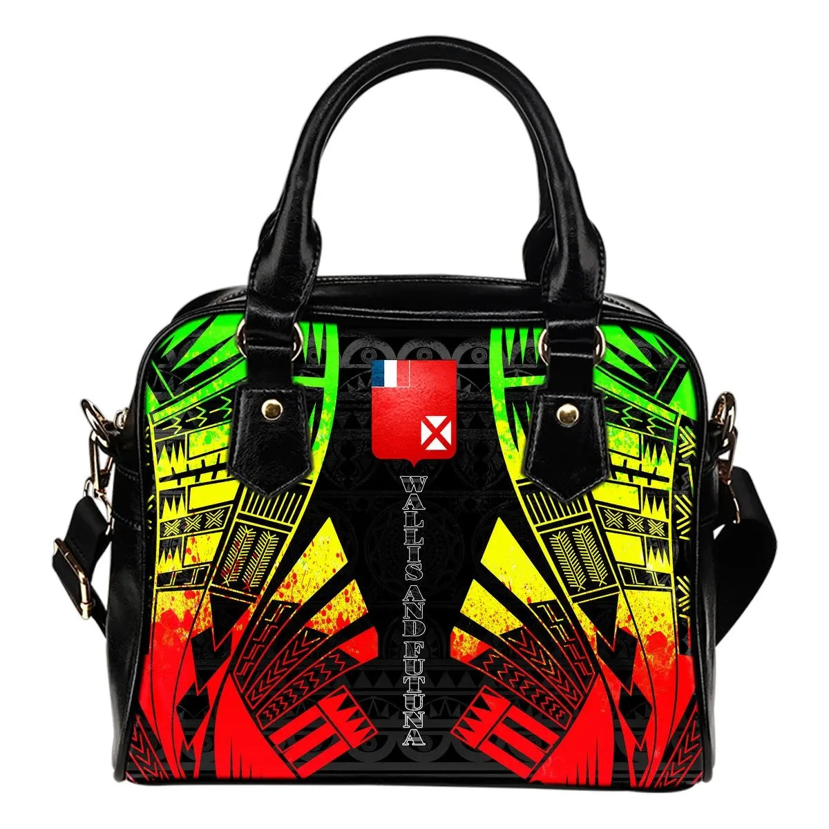 Wallis And Futuna Shoulder Handbag Polynesian Tattoo Reggae 0