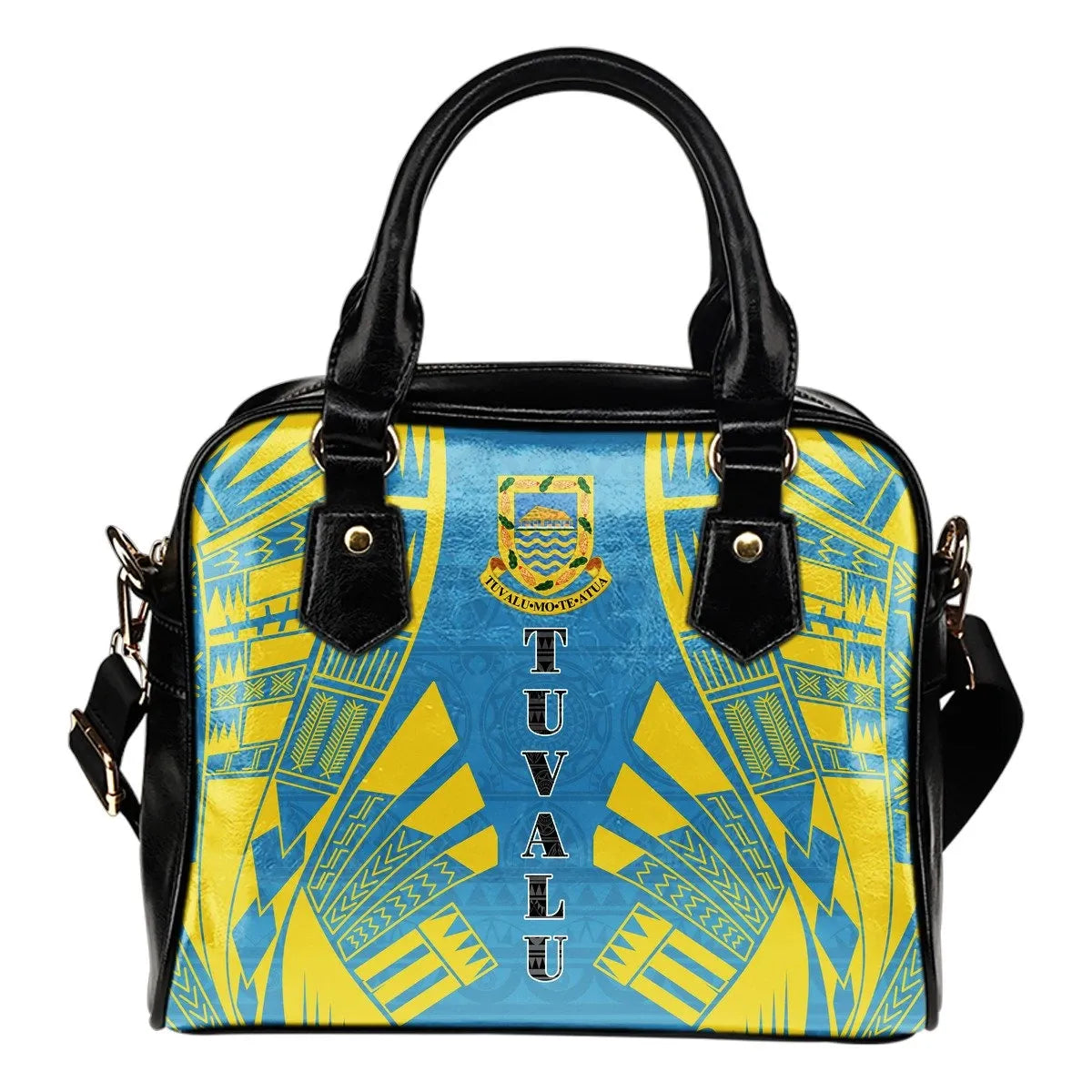 Tuvalu Shoulder Handbag Polynesian Tattoo Flag 0