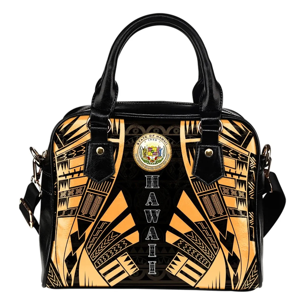 Hawaii Shoulder Handbag Polynesian Tattoo Gold 0
