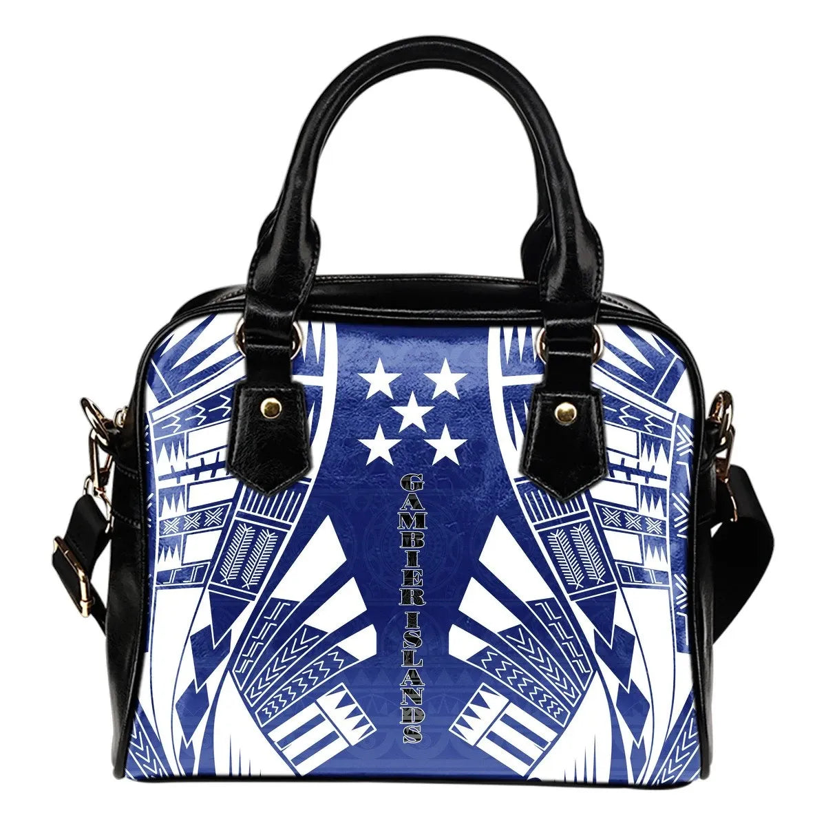 Gambier Islands Shoulder Handbag Polynesian Tattoo Flag 0