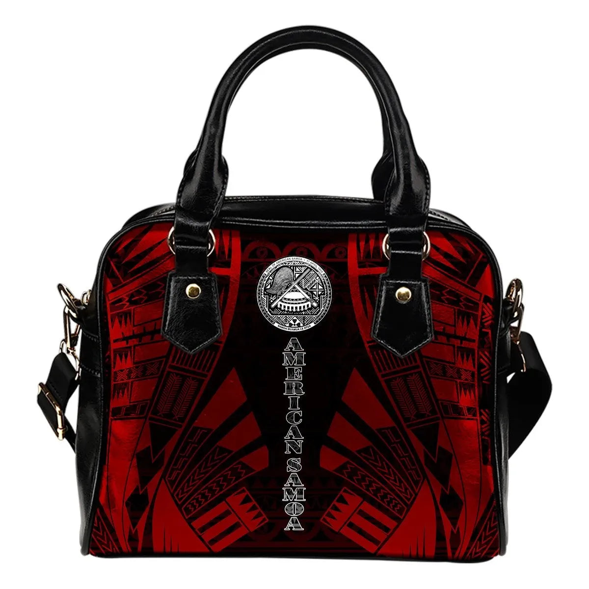 American Samoa Shoulder Handbag Polynesian Tattoo Red 0