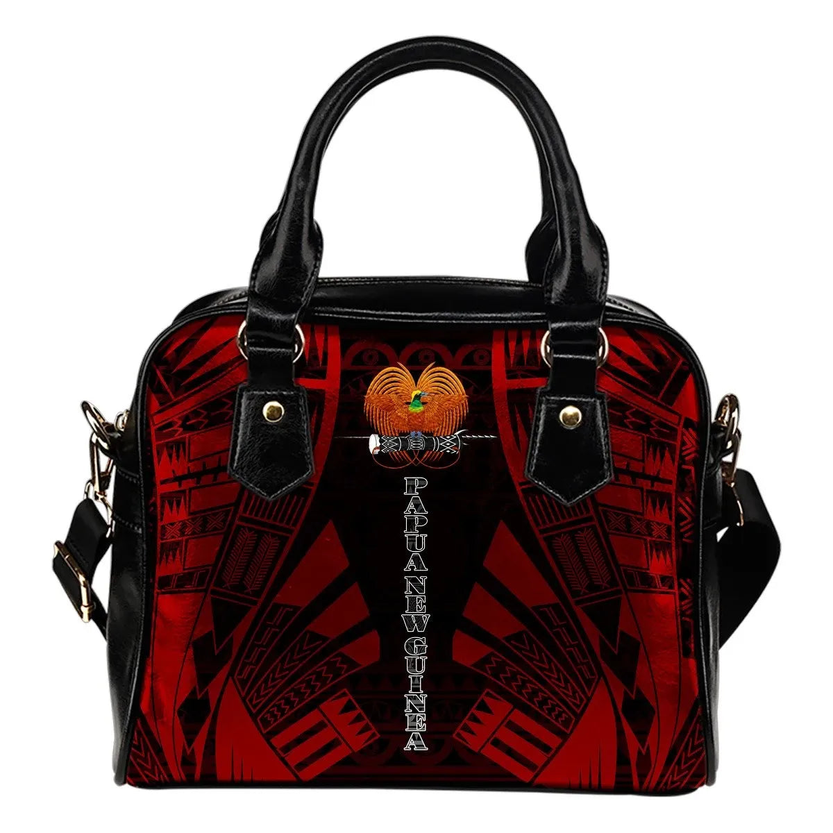 Papua New Guinea Shoulder Handbag Polynesian Tattoo Red 0