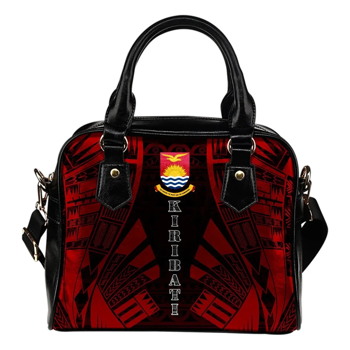 Kiribati Shoulder Handbag Polynesian Tattoo Red 0