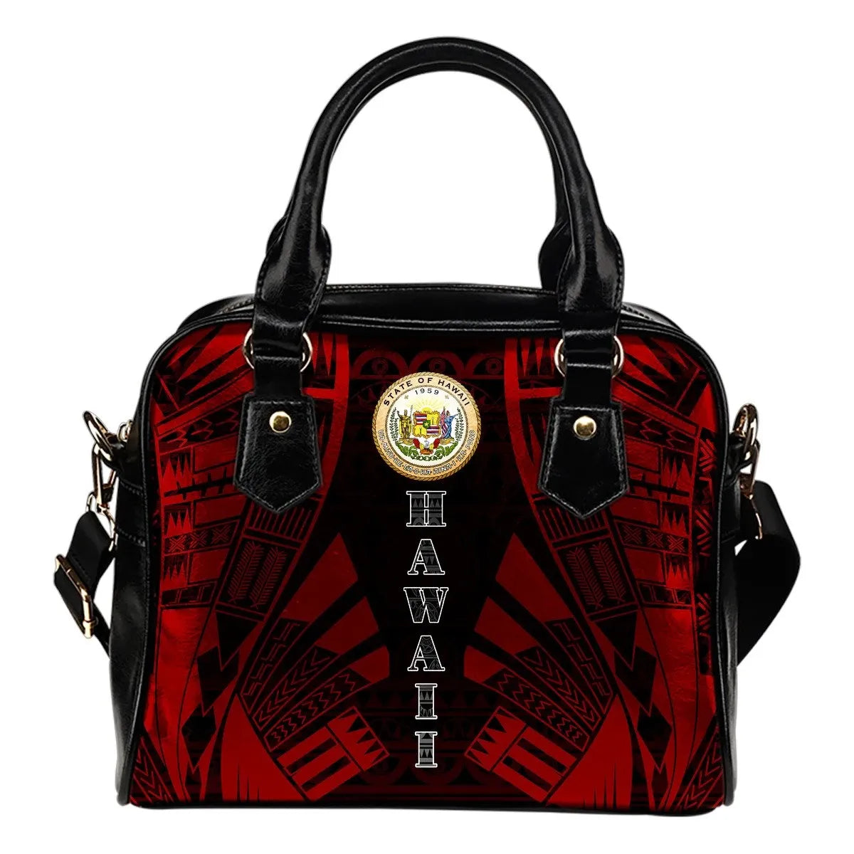 Hawaii Shoulder Handbag Polynesian Tattoo Red 0