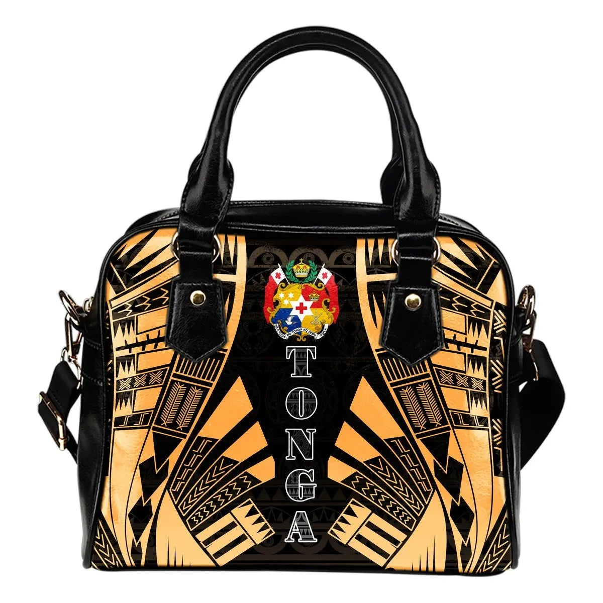 Tonga Shoulder Handbag Polynesian Tattoo Gold 0