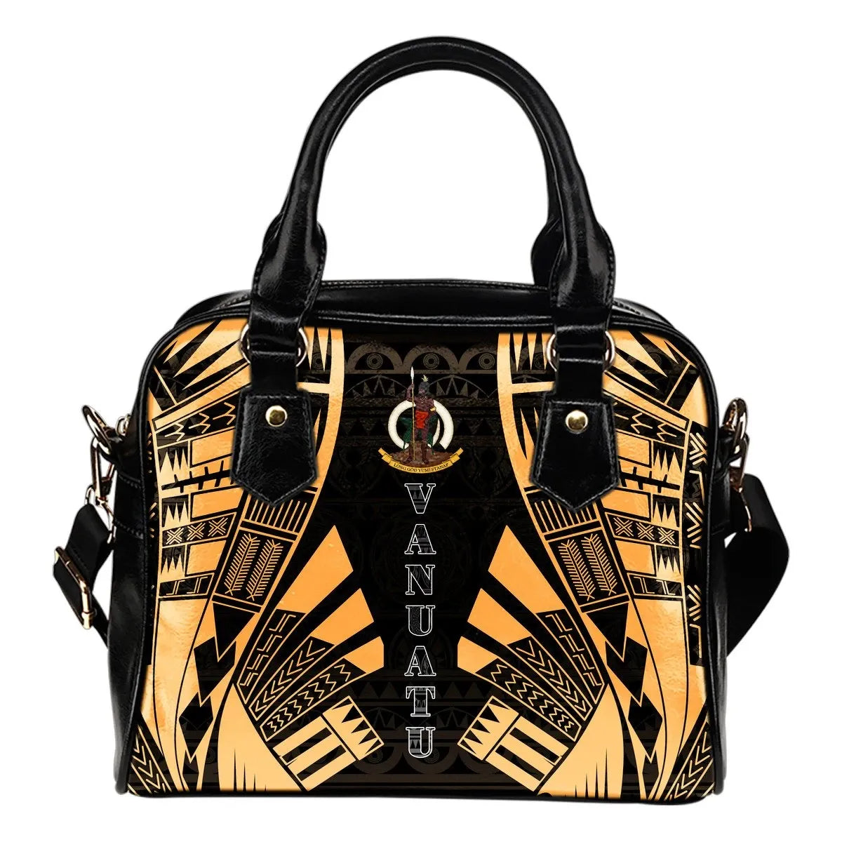 Vanuatu Shoulder Handbag Polynesian Tattoo Gold 0