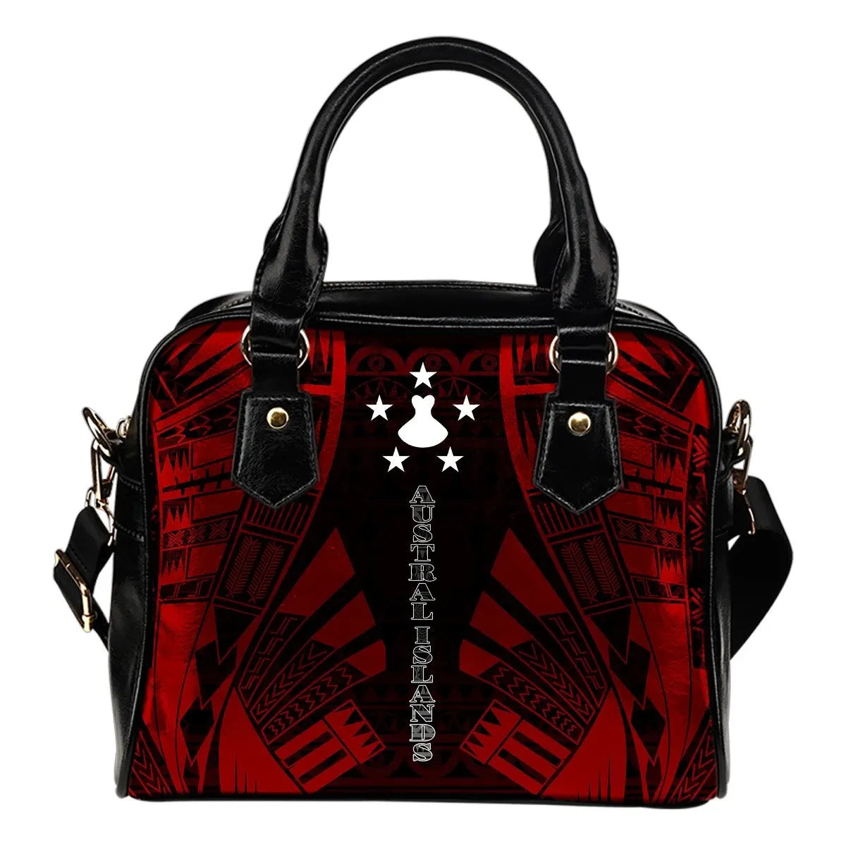 Austral Islands Shoulder Handbag Polynesian Tattoo Red 0