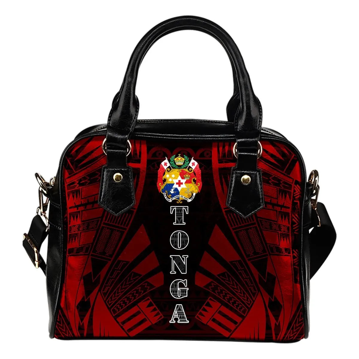 Tonga Shoulder Handbag Polynesian Tattoo Red 0