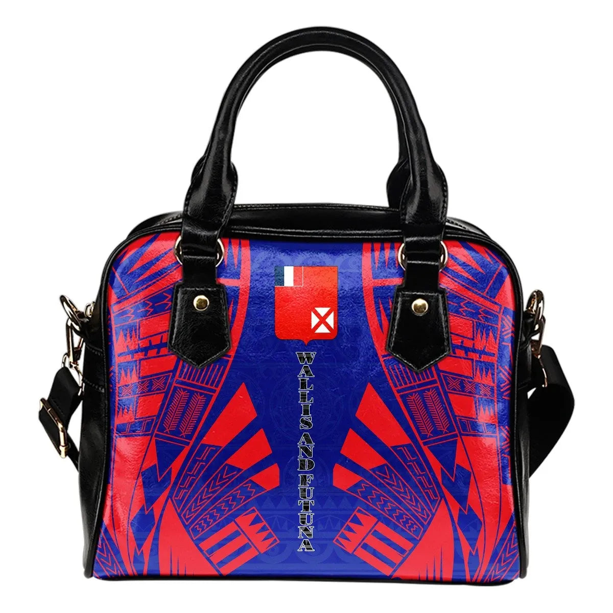 Wallis And Futuna Shoulder Handbag Polynesian Tattoo Flag 0
