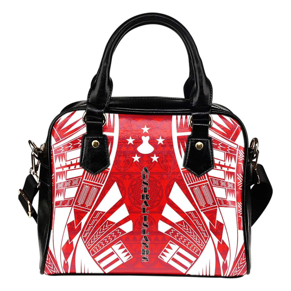 Austral Islands Shoulder Handbag Polynesian Tattoo Flag 0