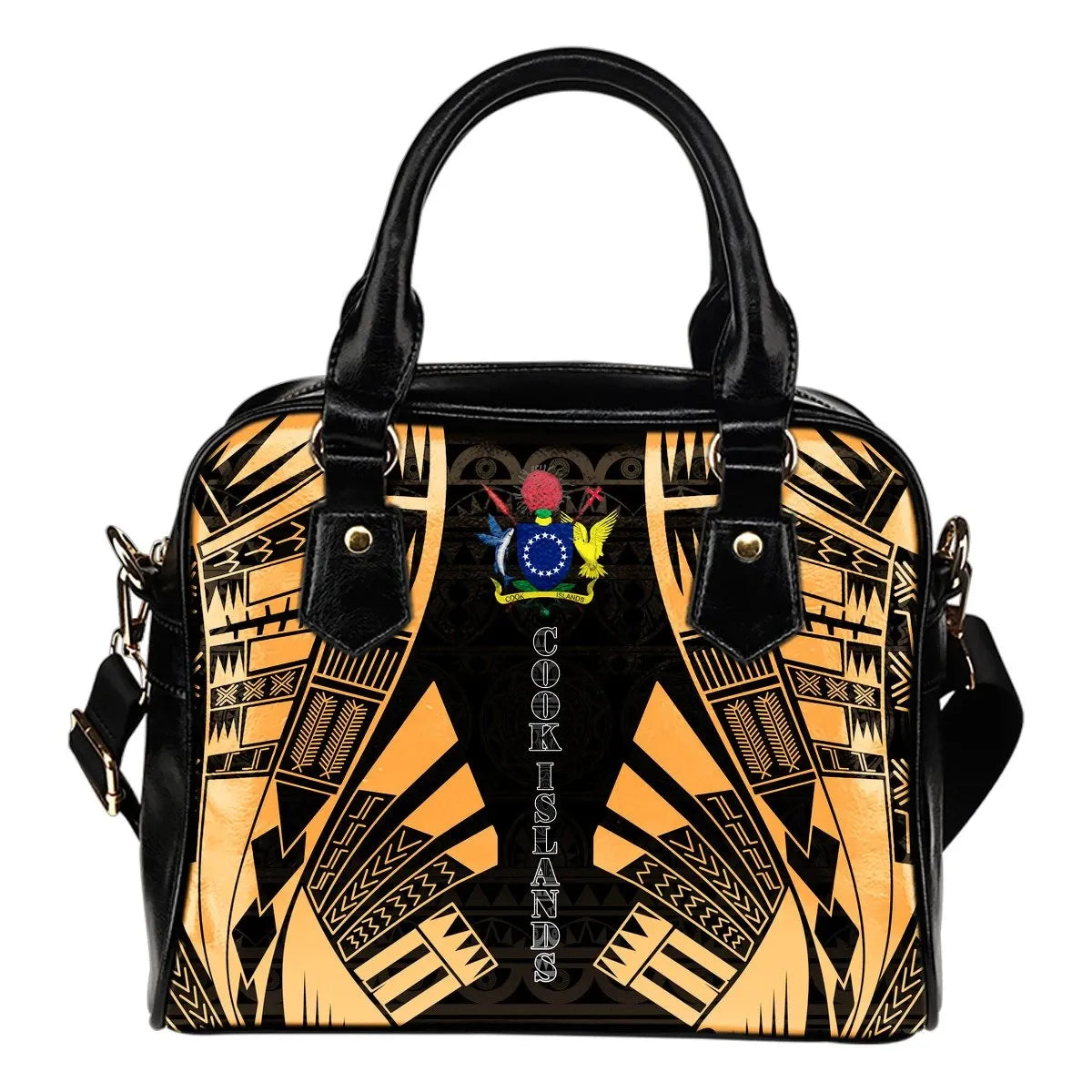 Cook Islands Shoulder Handbag Polynesian Tattoo Gold 0