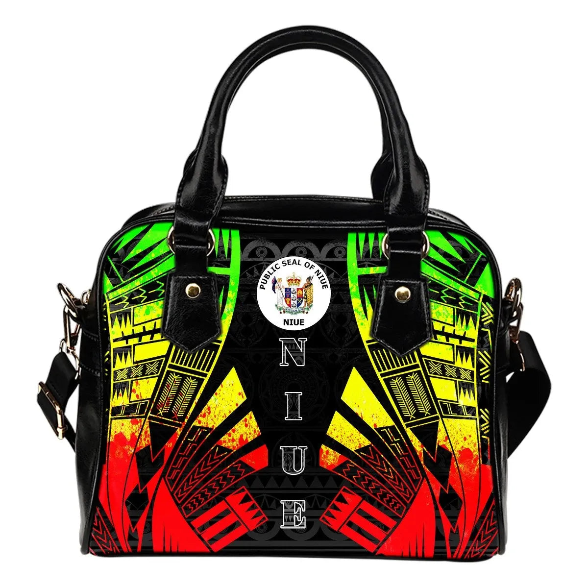 Niue Shoulder Handbag Polynesian Tattoo Reggae 0