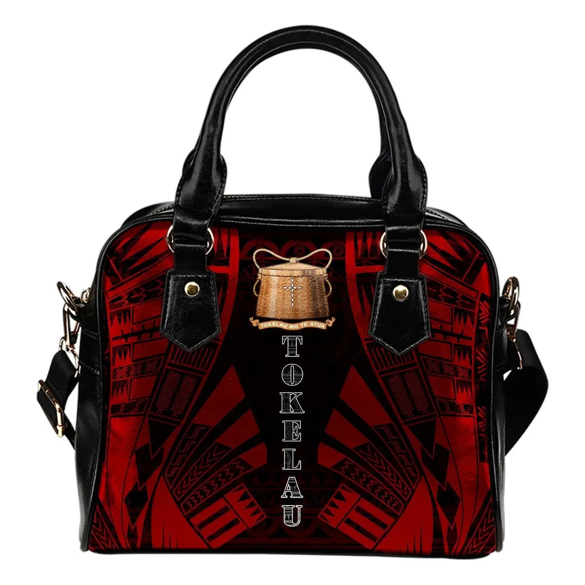 Tokelau Shoulder Handbag Polynesian Tattoo Red 0