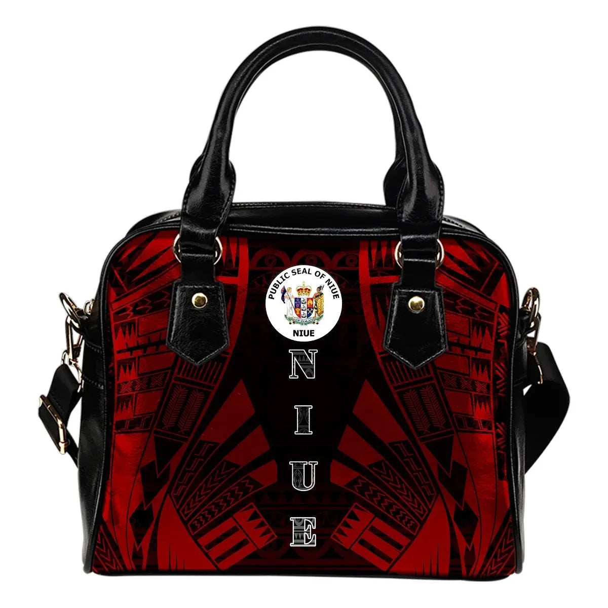 Niue Shoulder Handbag Polynesian Tattoo Red 0