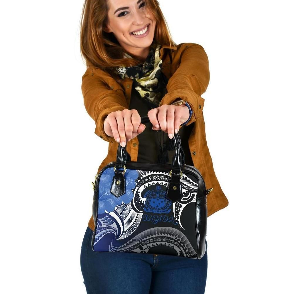 Samoa Shoulder Handbag Samoa Seal Wave Style Blue