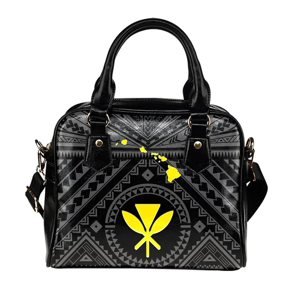 Hawaii Shoulder Handbag Hawaii Kanaka Maoli And Map Black