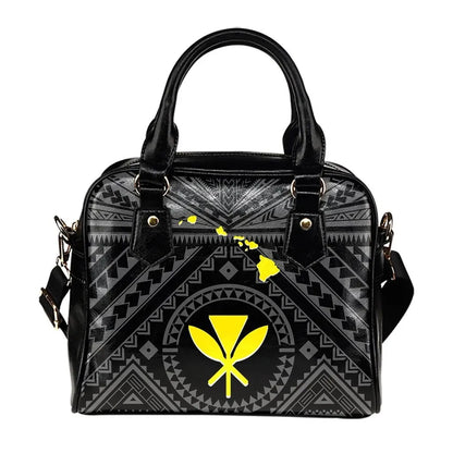 Hawaii Shoulder Handbag Hawaii Kanaka Maoli And Map Black