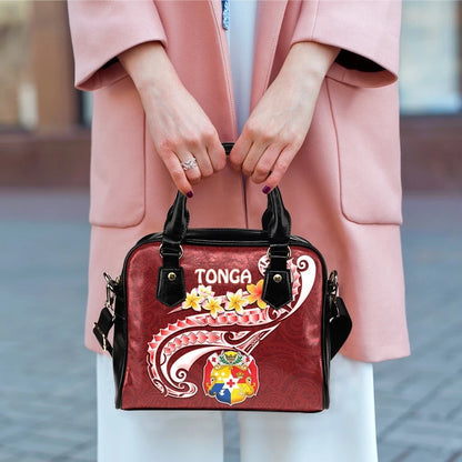 Tonga Shoulder Handbag Tonga Coat Of Arms With Polynesian Patterns