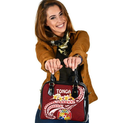 Tonga Shoulder Handbag Tonga Coat Of Arms With Polynesian Patterns