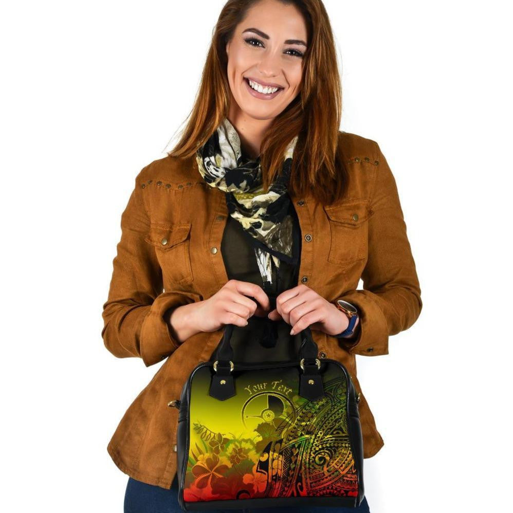 Custom Yap Shoulder Handbag Humpback Whale With Tropical Flowers Yellow
