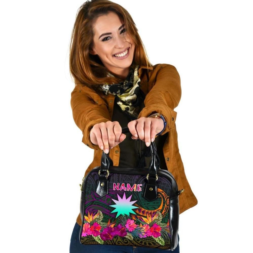 Nauru Personalised Shoulder Handbag Summer Hibiscus