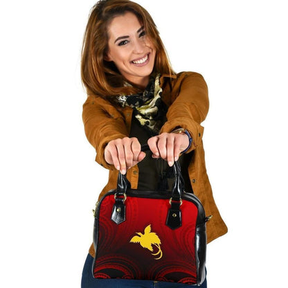 Papua New Guinea Shoulder Handbag Raggiana Bird Of Paradise Polynesian Patterns