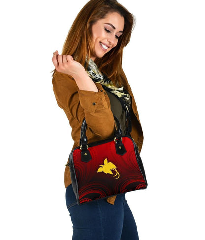 Papua New Guinea Shoulder Handbag Raggiana Bird Of Paradise Polynesian Patterns