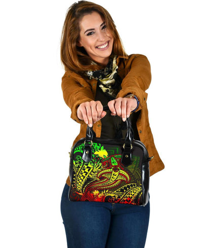 Papua New Guinea Shoulder Handbag Reggae Shark Polynesian Tattoo