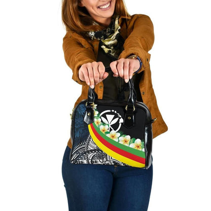 Polynesian Hawaii Shoulder Handbag Kanaka Maoli With Plumeria Style
